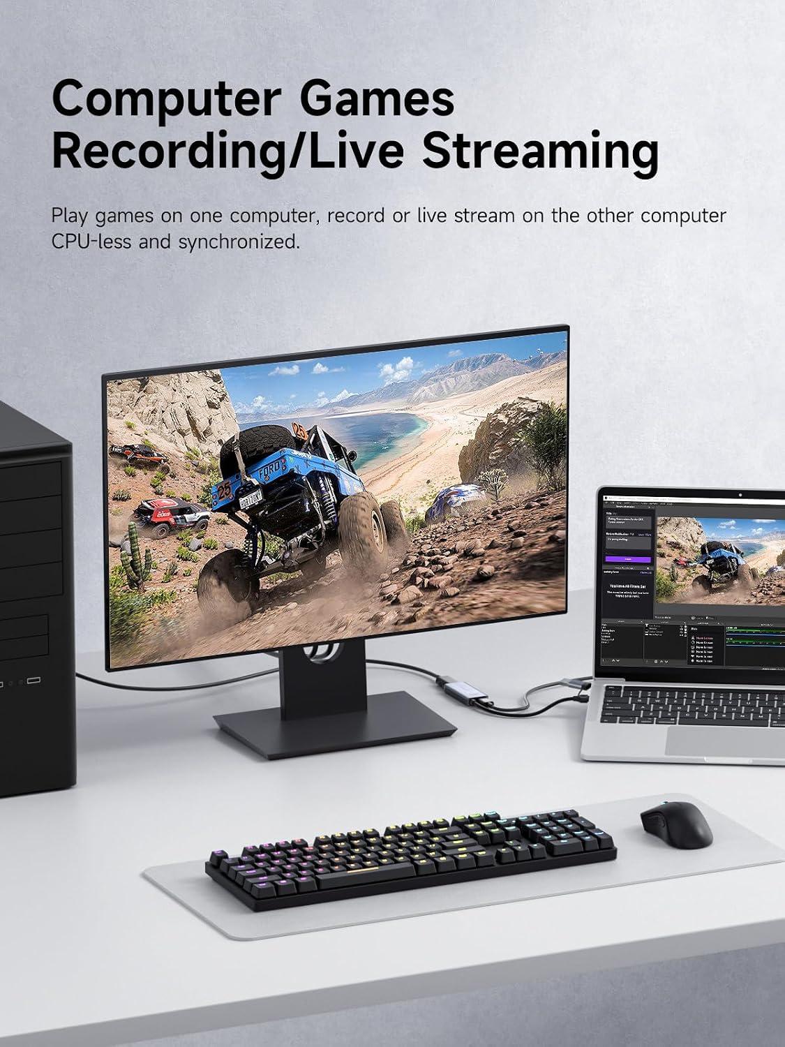 Hagibis USB3.0 Video Capture Card with 100W PD HDMI to USB/USB C 1080P HD 60fps Live and Record Video Audio Game MS2130 for Quest 3 2 Pro VR Switch2 PS4/5 Live Broadcast, Gaming, Streaming (UHC07P) - Image 4