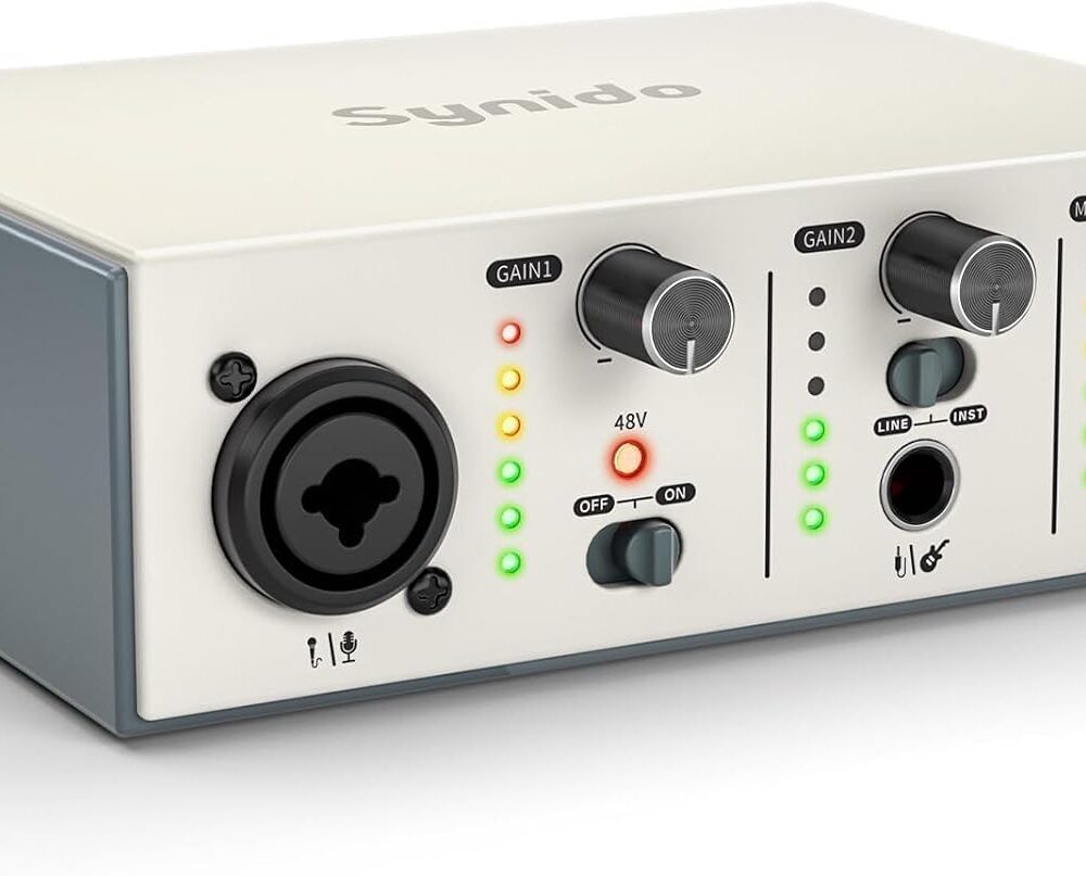 USB C Audio Interface for Recording Music, Streaming, Podcasting, Silver